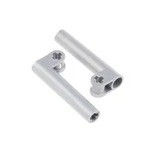 2x LEGO Technic Axle Connector 2x5 Flat Silver Curved 65443 53586