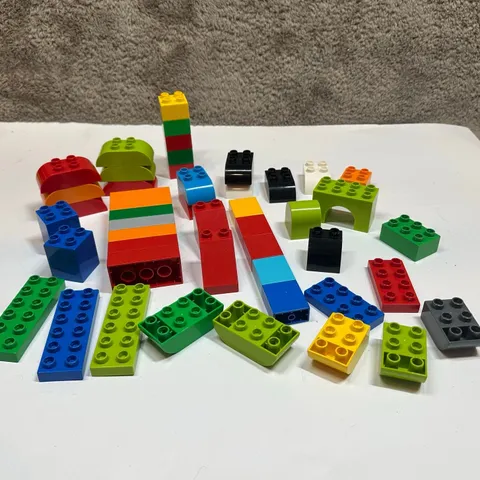 Duplo Lego Lot of 45+ Bricks Building Blocks Assorted Pieces Multicolor