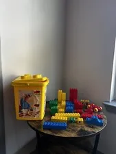 Lego Duplo Lot with Yellow Bucket Preschool Basic Building Set 2381  *Incomplete