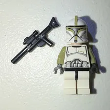 LEGO Star Wars Clone Trooper Sergeant Olive Green Minifigure / Pre Used