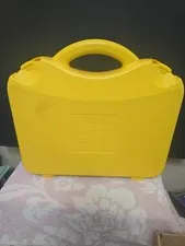 LEGO Yellow Orange Plastic Carrying Case with Dividers Bags Of Unopened Legos