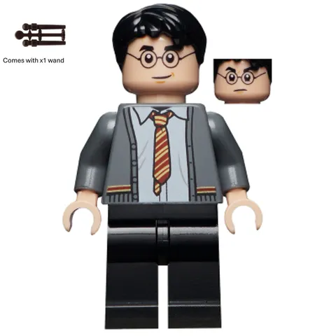 LEGO Harry Potter Minifigure hp238 Gryffindor Cardigan Sweater New Wand