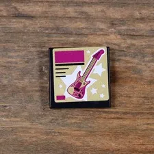 LEGO Friends Black Tile 2 x 2 with Guitar and Stars Sticker 3068pb0949