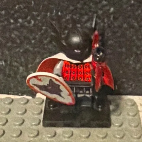 LEGO Minifigure Vampire Knight White Cape Black Helmet Red Axe w/ Accessories