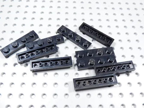LEGO Lot of 10 Black 1x4 Plates BH