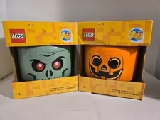 New Lego Halloween Special Edition Storage Head Zombie and Pumpkin