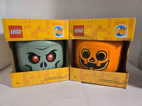New Lego Halloween Special Edition Storage Head Zombie and Pumpkin