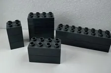 Lego Duplo Lot 14 Bricks Dark Blue Gray Large 2x2 2x4 2x8 2x4x1 Building Blocks