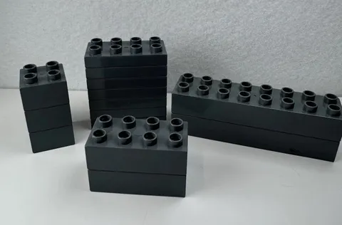 Lego Duplo Lot 14 Bricks Dark Blue Gray Large 2x2 2x4 2x8 2x4x1 Building Blocks