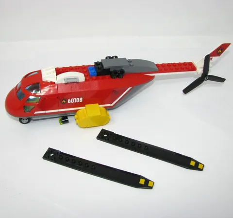 Lego City 60108 Fire Response Unit Helicopter Incomplete