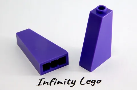 5 LEGO Dark Purple Slope 75 Degree 1 x 2 x 3 with Hollow Stud (4460) - 5 Pieces