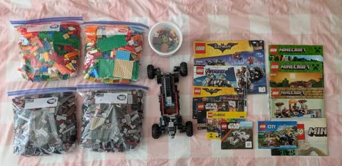 LEGO Bulk Lot 10 Lbs Mixed Brick Parts Plates Pieces, Instruction manuals