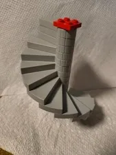 LEGO Gray Spiral Stairs Staircase 16 Steps with red top as Shown