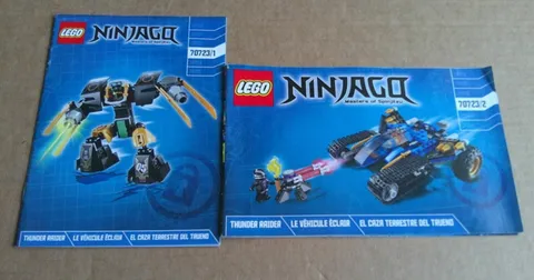 LEGO Instruction Booklets Ninjago Thunder Raider #70723/1-70723/2 Manuals ONLY!