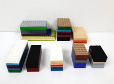 Bulk Lot of 75 Assorted Rectangle Lego Baseplates: 4x6, 4x8, 4x10, 6x8 & More