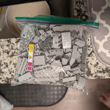 LEGO Gray Bulk Lot Mixed Parts & Pieces, Plastic Bricks in Polybag