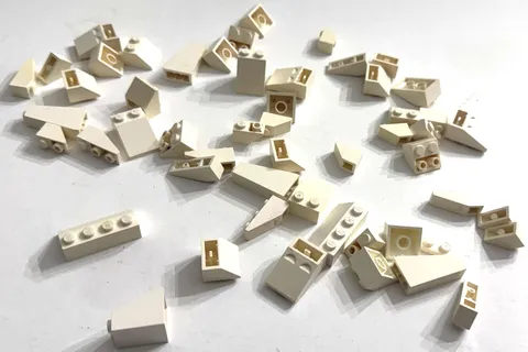 LEGO White Specialty Slopes Lot - Roof Bricks, Inverted, Left Right Wedges MOC