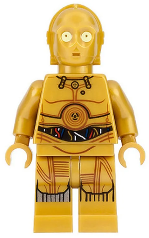 LEGO [No Color/Any Color] C-3PO - Colorful Wires, Printed Legs sw0700 Used Genui