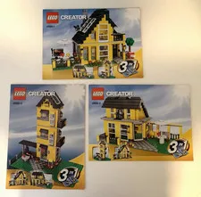 LEGO Creator Instruction Manuals 4996 Beach House 3-in-1 Set 1 2 3 Yellow