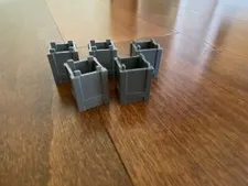 Lego lot of 5 Container 61780 Box Case 2x2x2  Dark Gray Top Opening City 