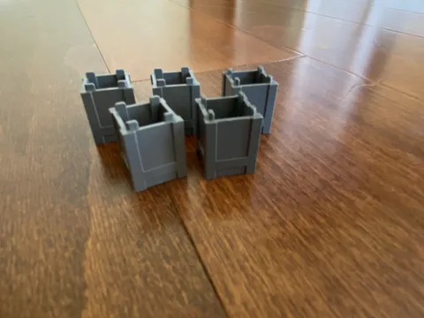 Lego lot of 5 Container 61780 Box Case 2x2x2  Dark Gray Top Opening City 