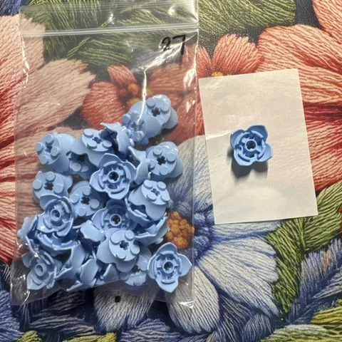Lego 27 New Bright Light Blue Plant Leaves 2 x 2 w/ 4 Petals and Axle Hole Parts