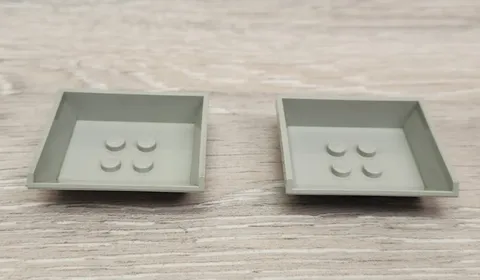 Lego 2512 Old Light Gray Grey Vehicle Tipper Bed Small Piece Part Lot Of 2