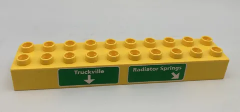 Lego Duplo Block Specialty Disney Cars ROAD SIGN Truckville Radiator Springs