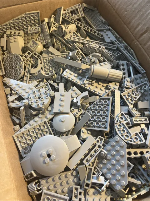 Lego Gray Lot 3 Pounds lbs Random Mixed Pieces Bulk Clean Building City Blocks