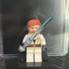 LEGO Clone Wars Obiwan w/ Blue Lightsaber & Reddish Brown Hair