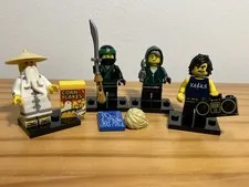Lego Ninjago Movie Minifigures Lot Of 4: Lloyd, Lloyd Garmadon, Cole, Master Wu
