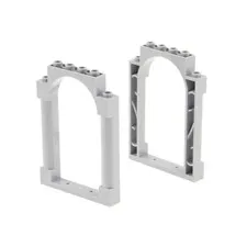 2x LEGO Door Frame 1x6x7 Curved Light Gray Gate Arch Harry Potter 6332620 40066