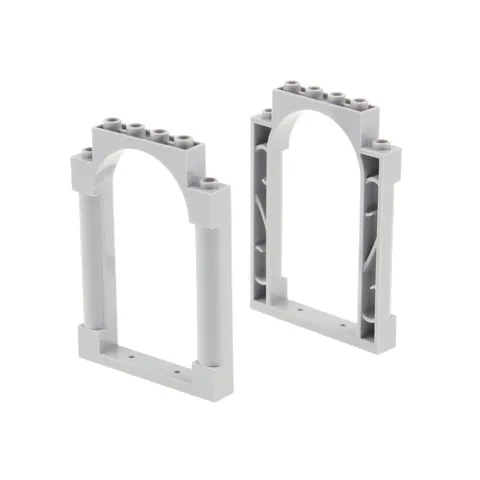 2x LEGO Door Frame 1x6x7 Curved Light Gray Gate Arch Harry Potter 6332620 40066