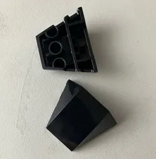 Lego 2x NEW Pieces Wedge Brick 4x3 Triple Curved No Studs BLACK #64225