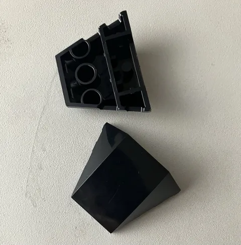 Lego 2x NEW Pieces Wedge Brick 4x3 Triple Curved No Studs BLACK #64225