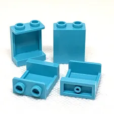 LEGO Parts - Medium Azure Panel 1 x 2 x 2 with Side Supports - No 87552 - QTY 4
