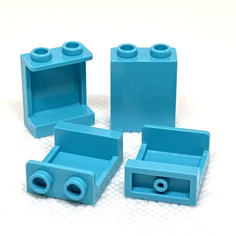 LEGO Parts - Medium Azure Panel 1 x 2 x 2 with Side Supports - No 87552 - QTY 4