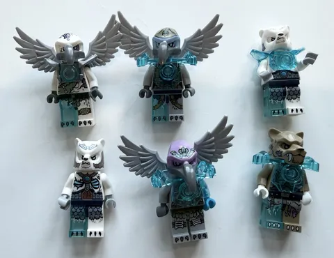 LEGO Legends of Chima Minifigure Lot of 6 Ice tribe Vultures, Bears, Saber tooth