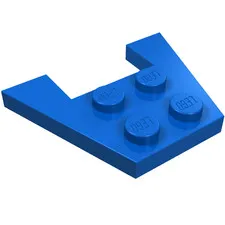 LEGO Part 4859 - Blue Wedge Plate 3 x 4 without Stud Notches