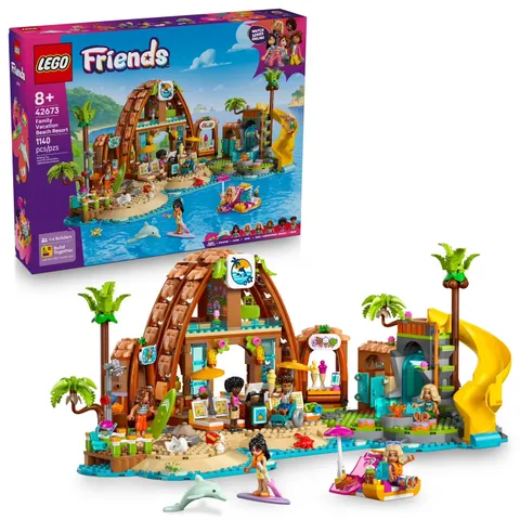 LEGO Friends Family Vacation Beach Resort Pretend Play Building Toy - Adventure 