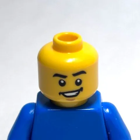 Lego - Minifigure Head - Dual Sided - Teeth, Smile / Closed Eyes