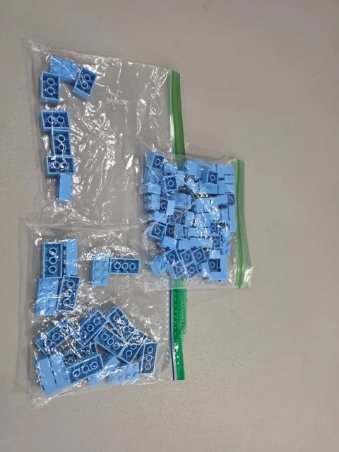 Lego Qty 90 - Medium Blue Bricks - 3001 3002 3003 2x2 2x3 2x4 MOC