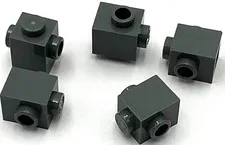 Lego 5 New Dark Bluish Gray Bricks Modified 1 x 1 with Studs on 2 Sides Parts
