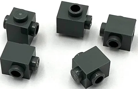 Lego 5 New Dark Bluish Gray Bricks Modified 1 x 1 with Studs on 2 Sides Parts