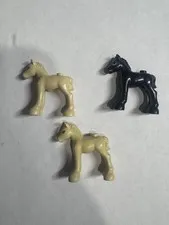 Genuine LEGO Horse Foals Baby Horses Lot of 3 Black & Tan