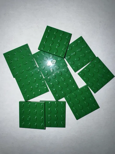 LEGO Green Plate 4x4 Part # 3031, lot of 10.