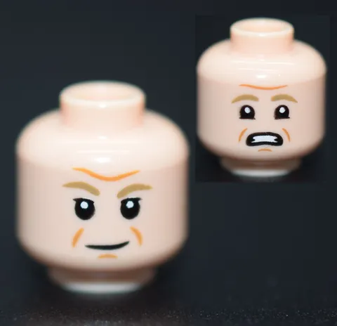 New LEGO Minifigure Head Light Nougat Admiral Conan Antonio Motti 75419 6541260