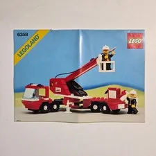 LEGO 6358 Snorkel Squad Instructions Manual Vintage 1987 Town Fire Truck Red