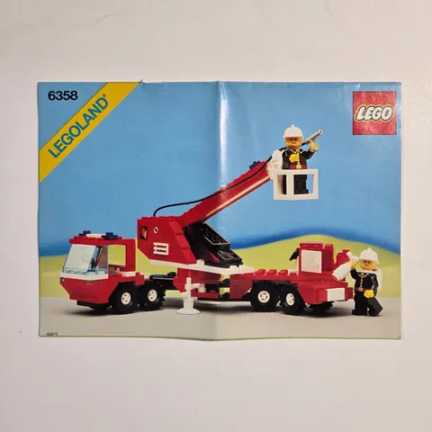 LEGO 6358 Snorkel Squad Instructions Manual Vintage 1987 Town Fire Truck Red