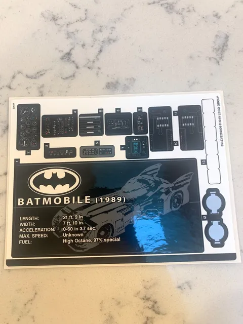LEGO STICKER SHEET for 76139 - 1989 Batmobile, New & Genuine!
